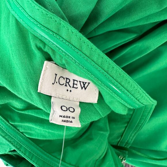 J.Crew One Shoulder Midi Dress A Line Ruffle Pockets Kelly Green US 00 NWT - Picture 5 of 12